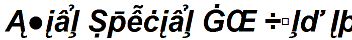 Arial Special G2 Bold Italic font